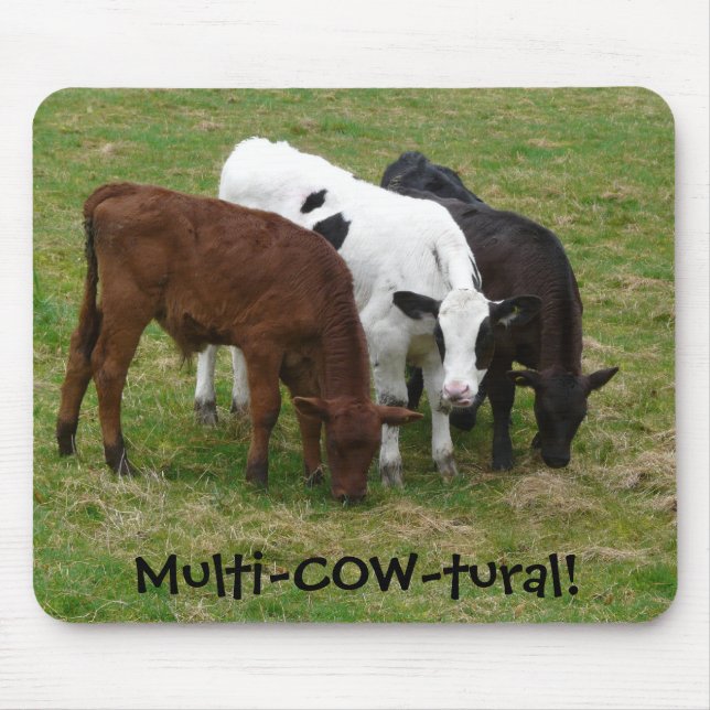 Multi-COW-tural. Multicultural Cattle Mouse Pad (Front)