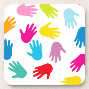 Multi Cultural Colourful Hands Coaster