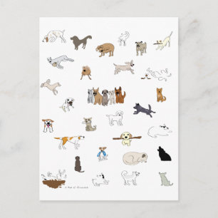 Multi-Dogs - Paw of Attraction Postcard