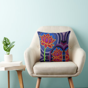 Multi Dotted Flowers Cushion