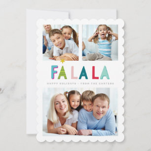 MULTI FAMILY PHOTO bold bright colourful fa la la Announcement