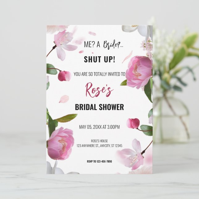 Multi Floral Bridal Shower Invitation (Standing Front)