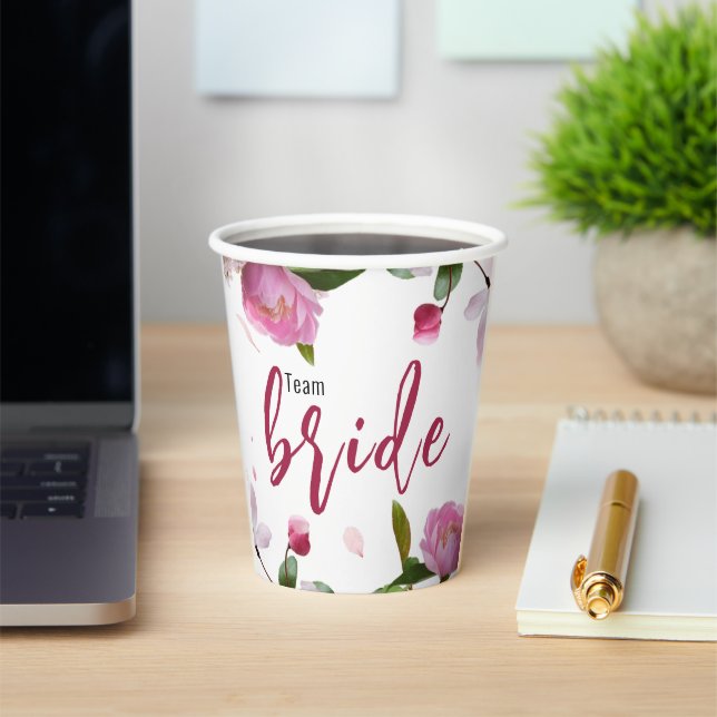 Multi Floral Bridal Shower Paper Cups (Insitu)
