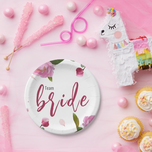 Multi Floral Bridal Shower Paper Plate (Party)