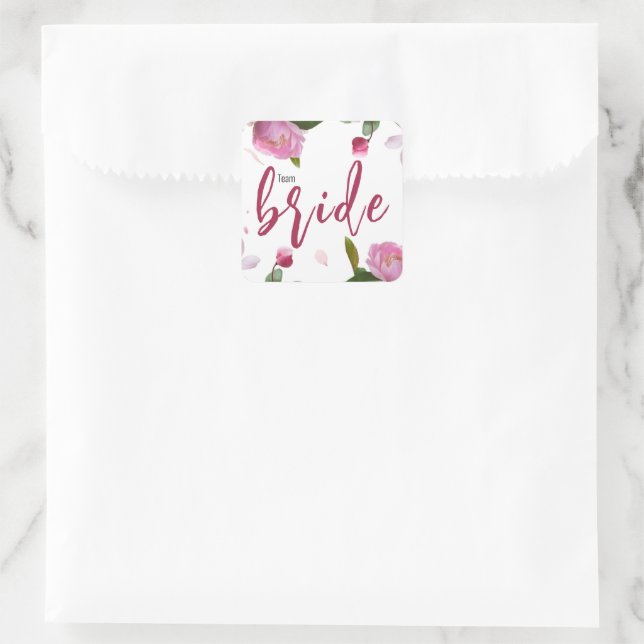 Multi Floral Bridal Shower Square Sticker (Bag)