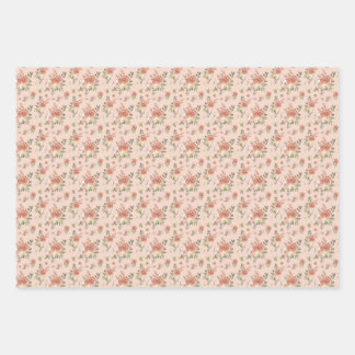 Multi Floral on Pink Wrapping Paper Sheet
