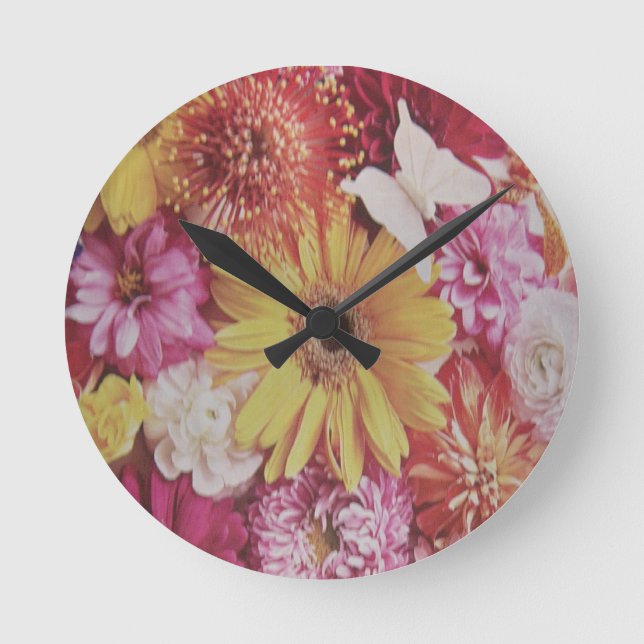 MULTI FLOWERS ROUND CLOCK (Front)