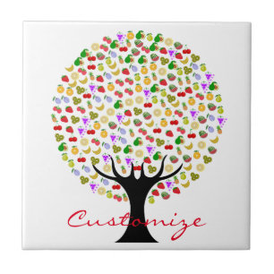 Multi-fruit tree Thunder_Cove Ceramic Tile