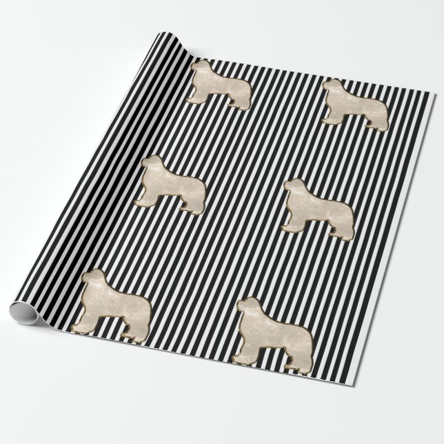 Multi Gold Newfoundland Dog Gift Wrap (Unrolled)