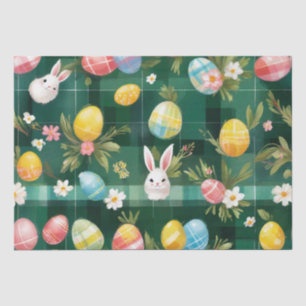 Multi‑Green Tartan Plaid Easter Tissue Paper