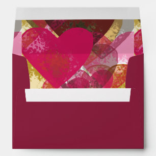 Multi heart Abstract Design Style 2-Bronze Gold  Envelope