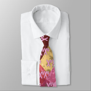 Multi heart Abstract Design XOXO Tie