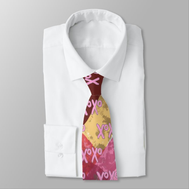 Multi heart Abstract Design XOXO Tie (Tied)