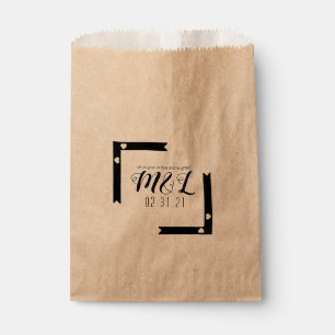 Multi Heart Line Bar Geo Wedding Logo Favour Bag