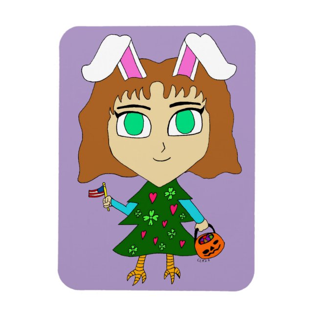 Multi Holiday Chibi Magnet (Vertical)