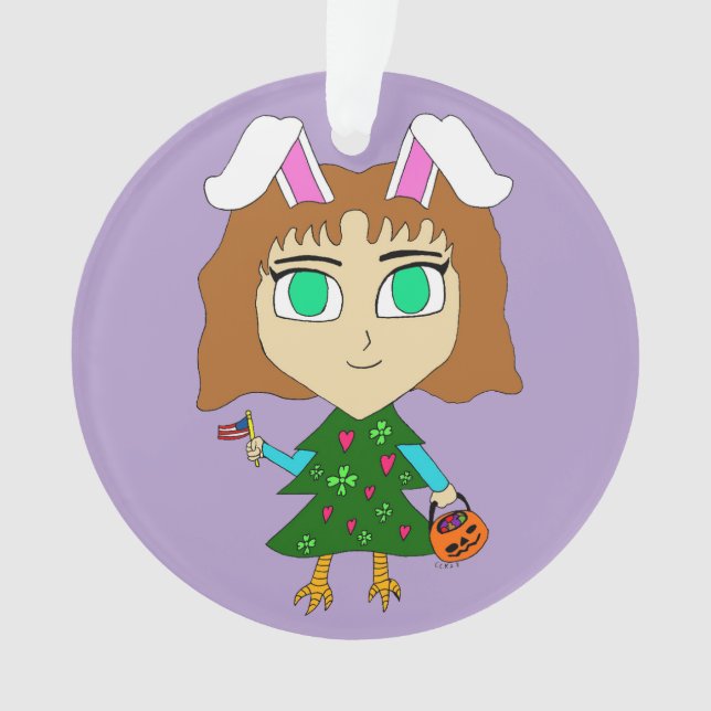 Multi Holiday Chibi Ornament (Front)