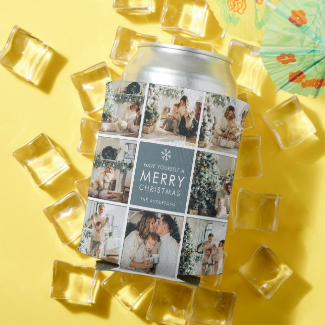 Multi Holiday Photos | Merry Christmas | Gift Can Cooler (In Situ Summer)