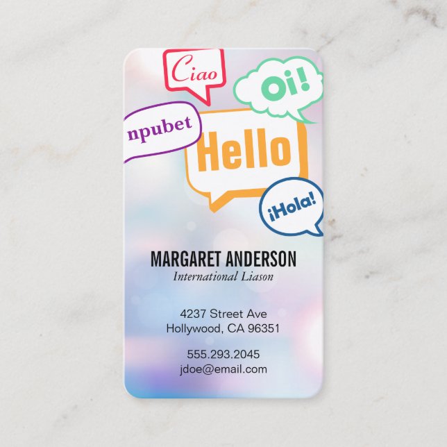 Multi Language Communications | International Business Card (Front)