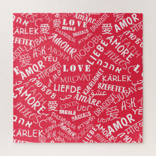 Multi Language Jigsaw Puzzle Love Word Text