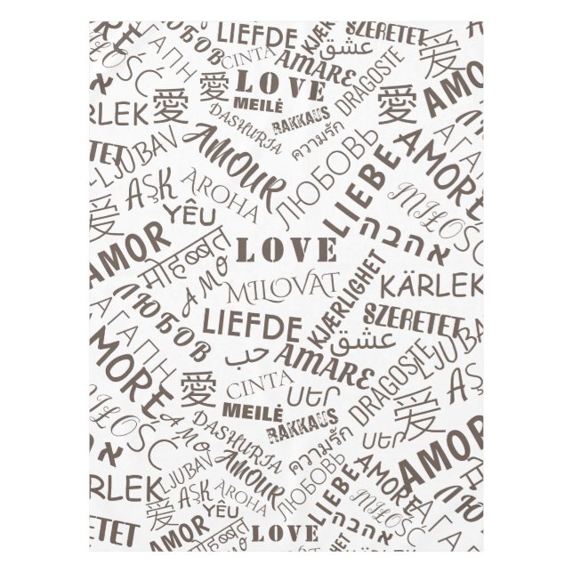 Multi Language Love Text Tablecloth (Front)