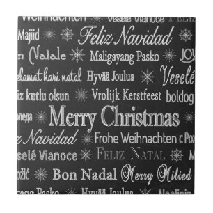 Multi-language Merry Christmas Thunder_Cove Ceramic Tile