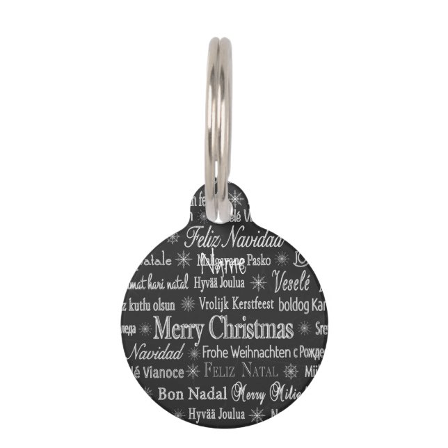 Multi-language Merry Christmas Thunder_Cove Pet Tag (Front)