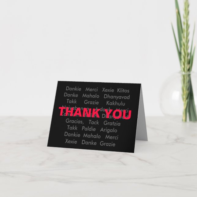 Multi Languages Thank you Card (Front)