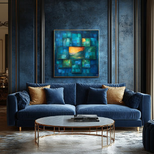 Multi-Layered Geometric Art – Vibrant Landscape Poster