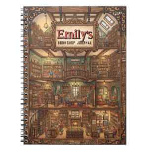 Multi-Level Cosy Bookstore Custom Notebook
