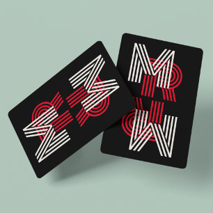 Multi Line Font Retro Modern Personalised Playing Cards