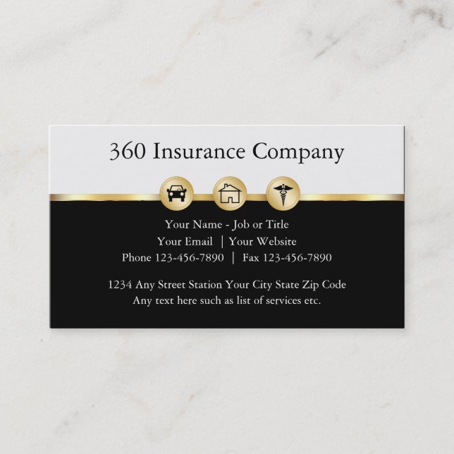Multi Line Insurance Business Cards (Front)