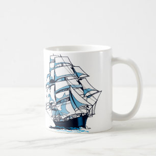 Multi-mast sailboats. coffee mug