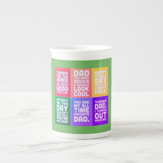 Multi-Message Happy Father's Day Bone China Mug