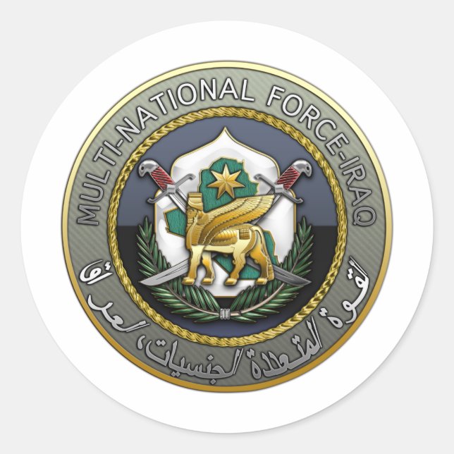 Multi-National Force – Iraq Classic Round Sticker (Front)