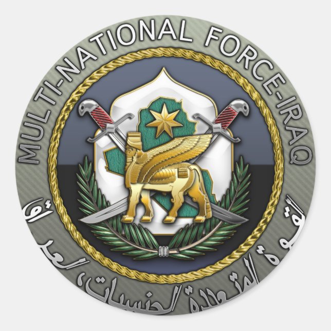 Multi-National Force – Iraq Classic Round Sticker (Front)
