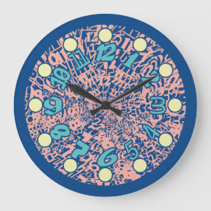 MULTI NUMBERS PASTEL COLORS BY MASANSER LARGE CLOCK