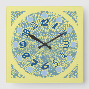 MULTI NUMBERS PASTEL COLORS BY MASANSER SQUARE WALL CLOCK
