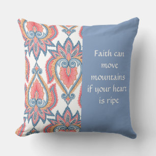 Multi Orange/Blue Paisley Pattern Pillow