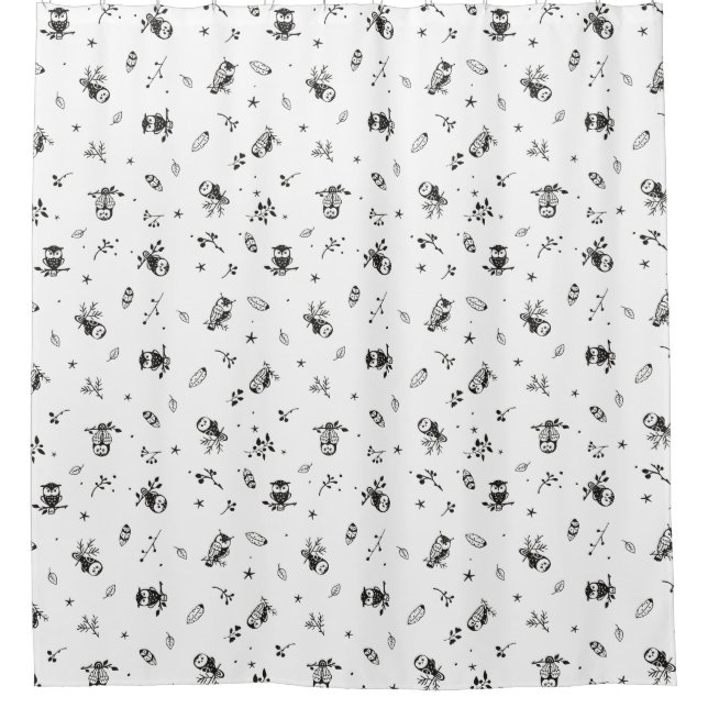 Multi owl shower curtain (Front)