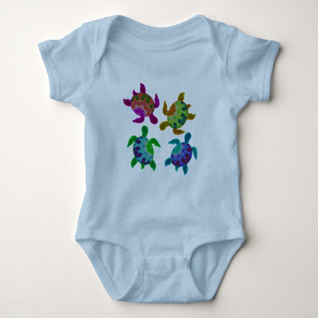 Multi Painted Turtles Baby Bodysuit (Front)