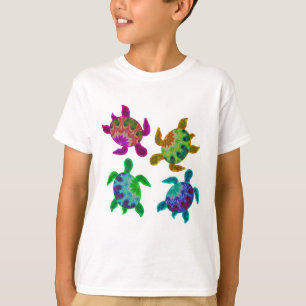 Multi Painted Turtles Kids' Shirts