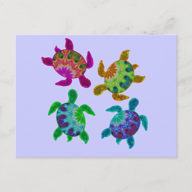 Multi Painted Turtles Postcard (Front)