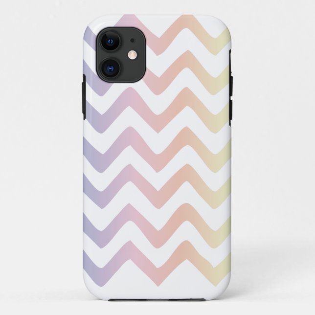 Multi Pastel Chevron Pattern Case-Mate iPhone Case (Back)