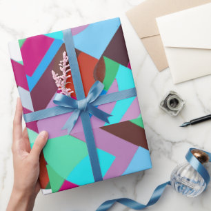 Multi‑Pastel Lattice Abstract Selfie Frame Wrapping Paper