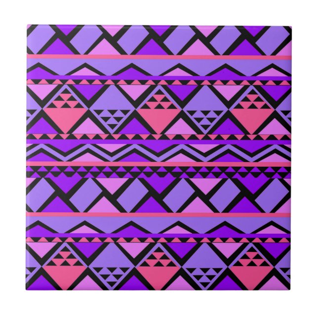 multi pattern geometric ceramic tile (Front)