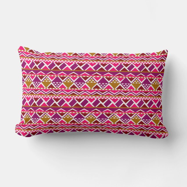 multi pattern geometric lined lumbar cushion (Front)