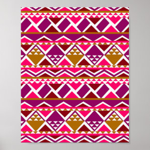 multi pattern geometric lined poster