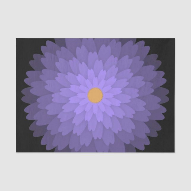 Multi-Petal Flower Plum Colour Tissue Paper (Front)