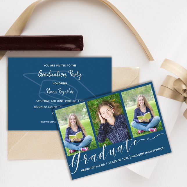 Multi Photo 2025 Graduation Party Mini Invitation (Multi Photo 2025 Graduation Party Mini Invitation)