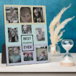 Multi-Photo Best Grandma Ever Collage Plaque<br><div class="desc">Best Grandma Ever (9) photo plaque. Different filters applied to photos.  Yellow,  turquoise and blue background.</div>
